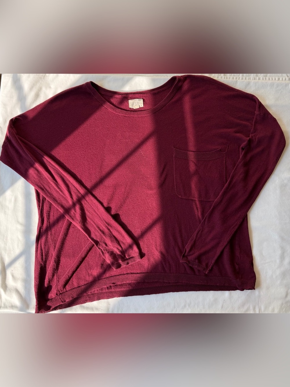 L.A. Hearts Burgundy Oversized Long Sleeve Shirt Size Medium